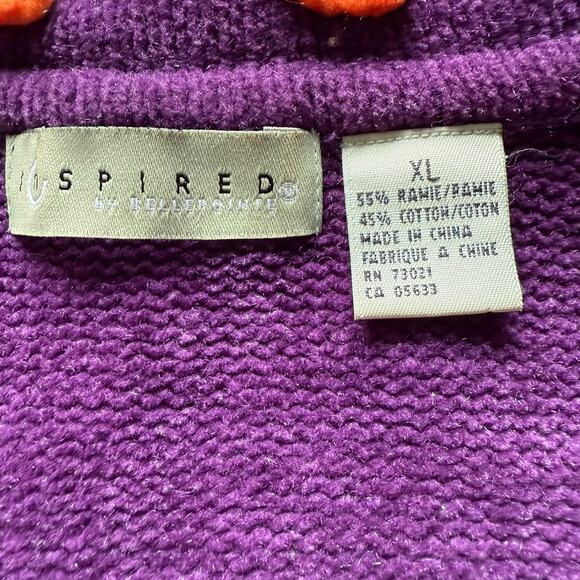Inspired by Bellepointe Purple Knit Sweater Vest with Leaf Buttons Women’s XL - Picture 4 of 9